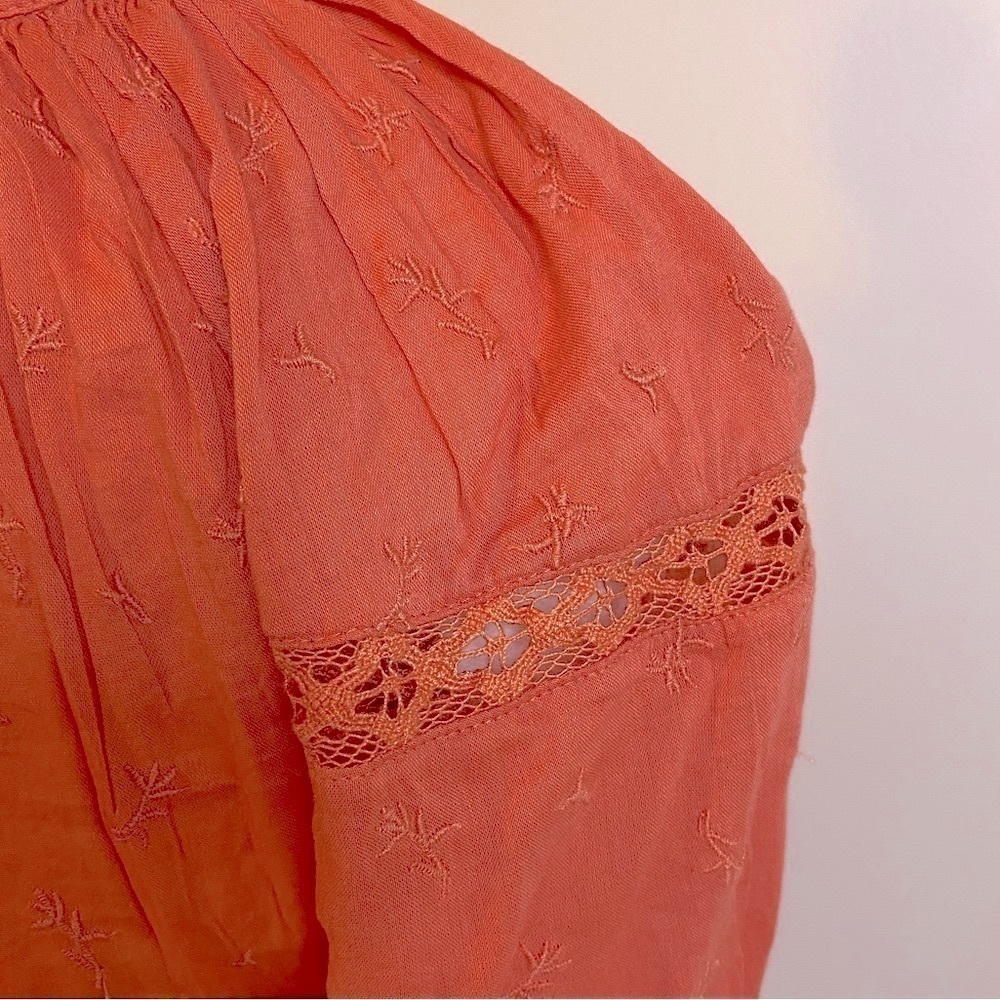 NWT Old Navy Embroidered BoHo Peasant Blouse Apricot Size X-Small - Picture 8 of 10